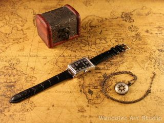 Vintage Men ' s Wrist Watch Girard Perregaux Art Deco Silver Black Mens Wristwatch 2