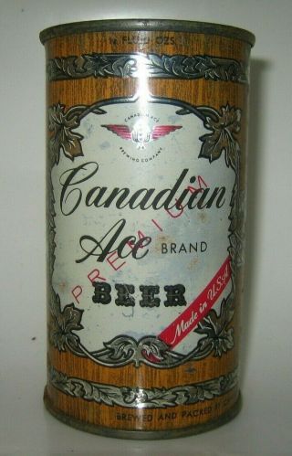 Old Canadian Ace Premium Flat Top Beer Can Chicago,  Illinois