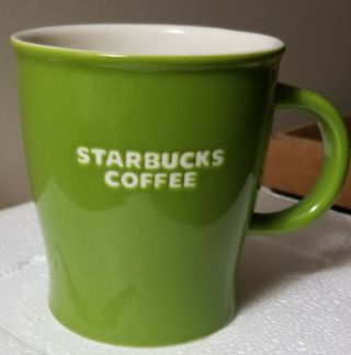 Starbucks Green 14 Oz Coffee/tea Mug Cup 2008 White Lettering