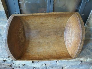 Hand Carved Antique Wooden Dough Bowl,  28.  5 " Long,  Circa 1900,  Primitive,  Farm