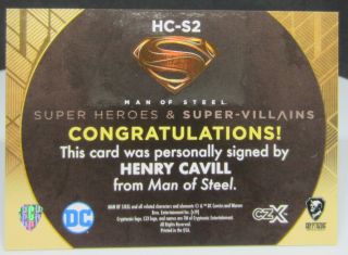 Cryptozoic DC CZX Heroes & Villains HENRY CAVILL Superman AUTOGRAPH /25 SP 2