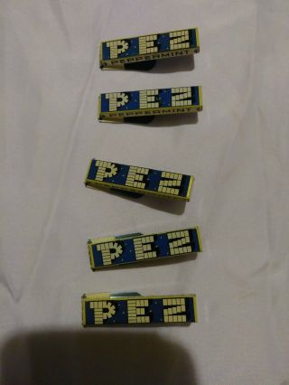5 Pez Peppermint Metal Clickers U.  S.  Green Zone Germany Vgc