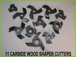 Set Of 11 Industrial Carbide Wood Shapers 9 - - 3/4 " And 2 - - 1 1/4 " Bore