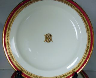 5 Cauldon English Brown Westhead Moore Bone China 10 " Dinner Plates