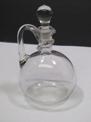 Victorian Antique Clear Blown Glass Flagon Type Spirit Whisky Decanter C1800s