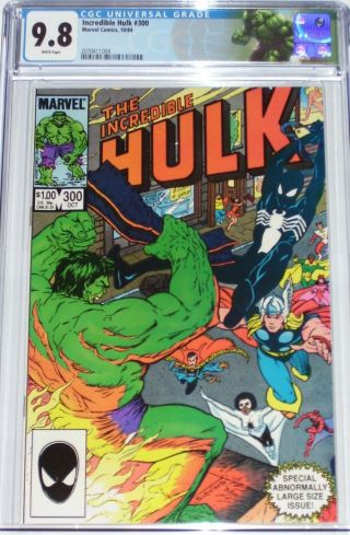 Incredible Hulk 300 Cgc Graded 9.  8 From Oct 1984 Avengers & Spider - Man