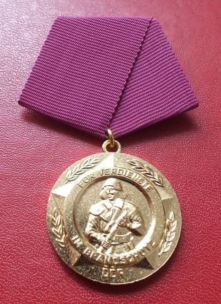 East German Firefighter Merit Medal Badge Order Fireman Ddr Gdr