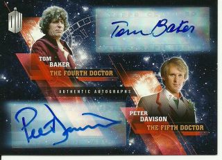Topps Doctor Dr Who Timeless Dual Autograph Auto Tom Baker Peter Davidson