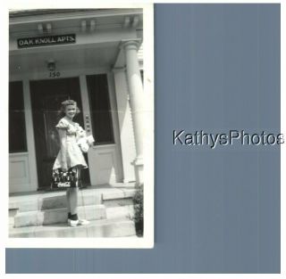 Found B&w Photo G_1442 Pretty Woman Holding Coca Cola Carrier At Oak Knoll Apts