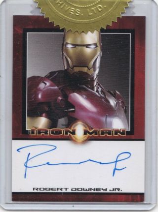 Robert Downey Jr Iron Man Autograph Card Tony Stark Auto Rittenhouse 2008 Marvel