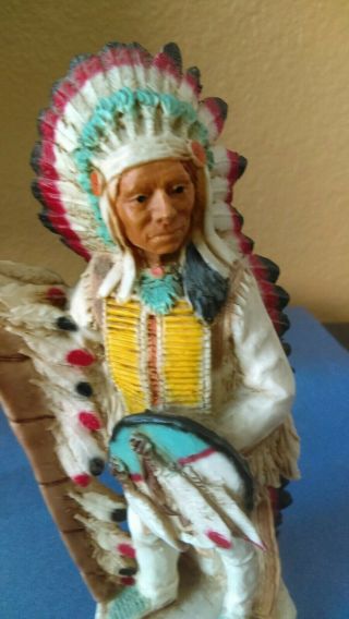 Vintage 1989 Castagna Native American Indian Warrior Statue Very Detailed