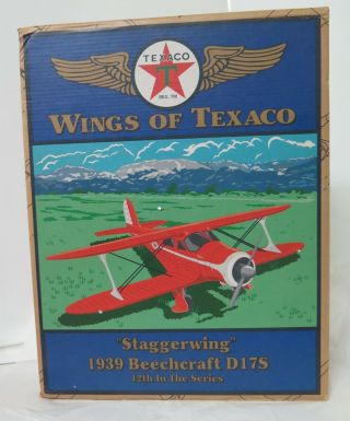 Wings Of Texaco " Staggerwing " 1939 Beechcraft D17s Model Plane Die Cast Bank