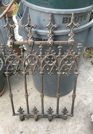 Antique 19th Century Gothic Revival American Lighter Cast Iron Fence Panel