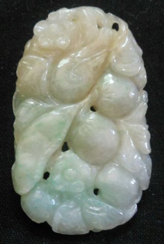 Handcrafted Pale Green Jade Amulet 1 3/4 " X 1 " Fine Classy Piece