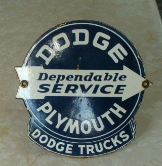 Vintage Dodge Trucks Sales Dependable Service Dealership Porcelain Sign Ram