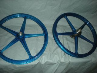 Old School Vintage BMX Mongoose Motomags custom modified candy blue powder 2