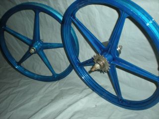 Old School Vintage BMX Mongoose Motomags custom modified candy blue powder 3