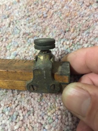 Old Antique Early Stanley No.  480 Maple & Brass Extension Rule 4 - 8 Feet Tool 3