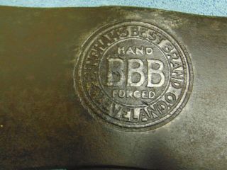Vintage BBB Bingham ' s Best Brand Embossed Hand Forged Double Bit Axe 3