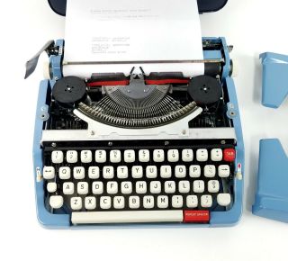 Vintage Brother Webster Typewriter XL - 747 Portable Blue w/Case Great 3