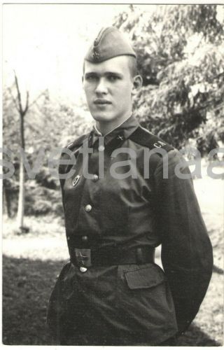 June 29,  1980 Soldier Handsome Young Man Cute Guy Boy Military Cap Vintage Photo