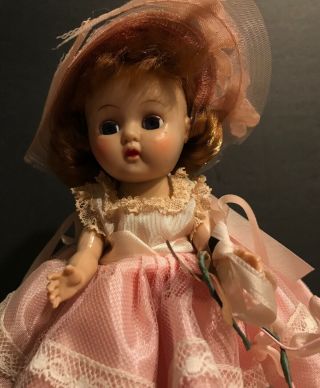 Vintage 1950s Cosmopolitan Ginger Doll in Pink Bridesmaid Dress,  Shoes w Stand 2