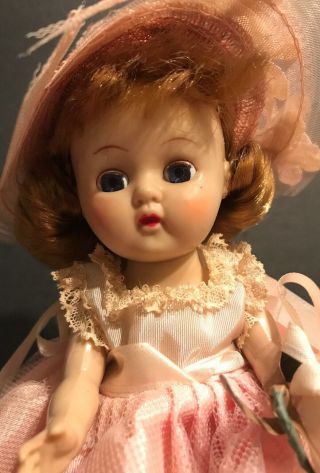 Vintage 1950s Cosmopolitan Ginger Doll in Pink Bridesmaid Dress,  Shoes w Stand 3