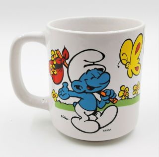 Smurfs Ceramic Coffee Mug Have A Happy Day Vintage Peyo S.  E.  P.  P.