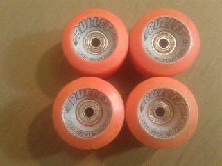 Vintage Ultra Rare Santa Cruz Bullet Skateboard Wheels 60mm 92a - Reddish Orange