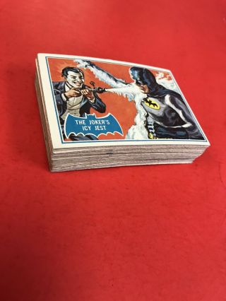 Vintage Batman 1966 Topps Puzzle Backs Complete 44 Card Set Blue Bats
