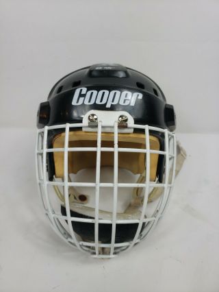 Vintage 1980’s Cooper Sk2000m Black Hockey Helmet W/ White Hm50 Cage Mask