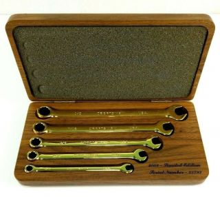 Craftsman 2003 Limited Edition 22k Gold Plated Wrench Set Of 5 With Wooden Case