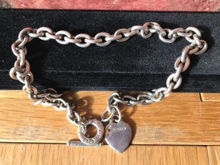 Vintage Tiffany & Co Silver Polo & Heart & T - Bar Link Bracelet