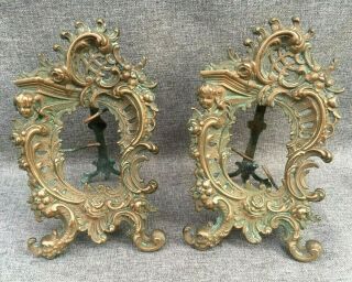 Antique Picture Frames Bronze France 19th Century Angels Louis Xv Style