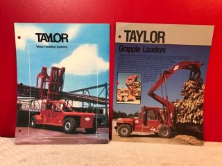 2 Rare Taylor Logger Grapple Loader Tractor Dealer Brochures