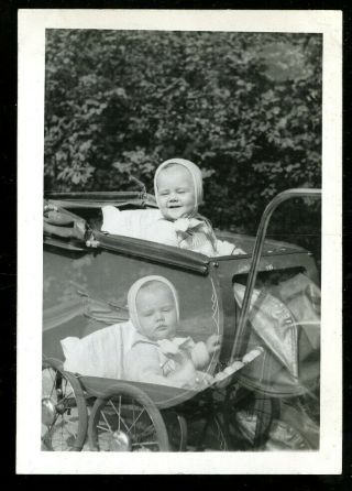 Vintage Photo Abstract Double Exposure Baby In Carriage Pram 1943 Americana