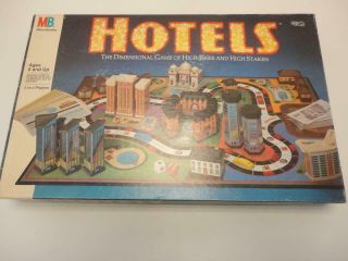 Vintage Board Game Hotels 1987 Milton Bradley 100 Complete Ex/nm