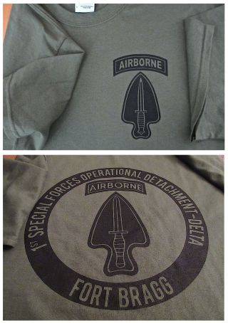 Delta Force Airborne (1st Sfod - D) Fort Bragg Silk - Screened T - Shirt Xxl Ultra