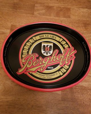 Berghoff Restaurant Beer Tin Tray 1887 - 1987 100 Years Chicago Adams Street
