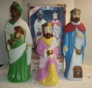 Vintage Empire Blow Mold 3 Piece Wise Men Nativity Set,  Indoor/outdoor 23 " Tall