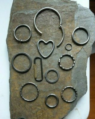 12 Antique Old Vintage Key Rings
