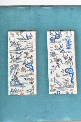 FINE ANTIQUE CHINESE SILK EMBROIDERED SLEEVES MICRO EMBROIDERY BADGE RANK 3