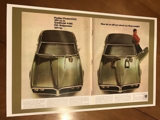 Vintage Pontiac Firebird Car Ad Poster Home Decor Man Cave Art Z450