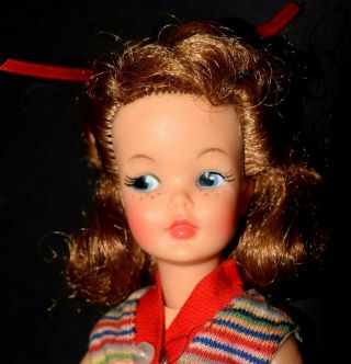 Vintage 1964 Ideal Tammy POS N PEPPER Doll Auburn long Hair w/Original Red Dress 2