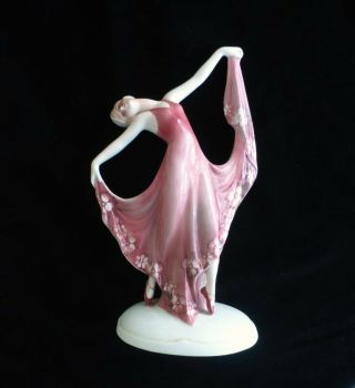Vintage German Art Deco Porcelain Figurine Thuringia - Dancer Ballet - Hertwig