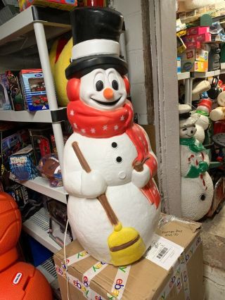 Old Vintage Lighted Empire Plastic Blow Mold 40 " Frosty Snowman Blowmold Rare