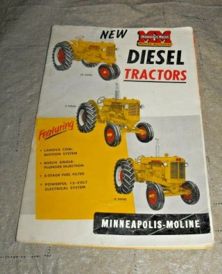 Vintage Mm Minneapolis Moline Diesel Tractors Sales Brochure