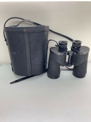 Vintage Bausch & Lomb Opt Co 7x50 Black Binoculars With Case Lens Binocular