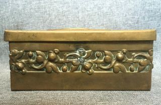 Big antique french box made of bronze early 1900 ' s knight coat of arms 3