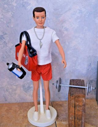 Vintage Brunette 1 Ken Barbie " In Training 780 1961 - 62 Complete W Great
